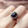 Cluster Rings Opal Ring Real And Natural Black 925 Sterling Silver For Man Or Woman