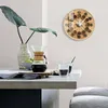 Relógios de parede conjuntos de chá de design moderno novidade Relógio de madeira silenciosa varredura para carrapatos para cafeteria decoração da casa de cozinha