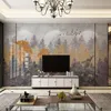 Bakgrunder Anpassad väggmålning Modern 3D -skogsfågel marmor po vägg papper vardagsrum tv -bossa sovrum bakgrund papel de parede