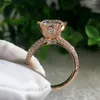 Cluster Rings 18K Au750 Rose Gold Ring Women Wedding Party Engagement 1 2 3 4 5 Round Luxury Moissanite Diamond Trendy