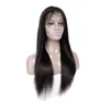 Cheveux humains péruviens 13*4 perruque avant en dentelle soyeuse droite couleur naturelle vison 12-32 pouces perruques partie libre