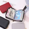 Portefeuilles 26 bits Zipper Leather Women Men Visitekaarthouder Wallet Case ID Bank Creditcardhouder Beschermingskast Kaart Walletl230303