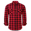 Mężczyzn Casual Shirts ciężka flanelowa koszula z długim rękawem dla mężczyzn regularne dopasowanie 100 bawełny wysokiej jakości podwójna kieszeń rozmiar s do 5xl 230302