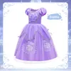 Flickans klänningar Papamax Sofia Princess Dress Up for Girls Rapunzel Cosplay Come Birthday Party klänning golvlängd julfest klär upp w0224