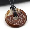 Pendant Necklaces Natural Stone Necklace Simple Round Donut Agates Crystal Good Quality Jewelry For Female Gifts