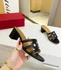 2023 Women's high heels sandals open toe thick heel summer sandals leather designer large size fashion sexy formal wear elegant temperament office sandals