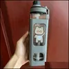 Butelki z wodą 700/900 ml Kawaii Bear Butelka BPA z ST dla dzieci Adts Plastikowe szkolne szkolne kubki do picia sok