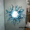 Contemporary Hand Blown Glass Chandelier Light Smoke Blue Color Luxury Flush Mount Chandelier Ball Light Indoor Ceiling Lighting Stair Light Decor LR434