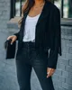 Women's Jacket Y2k Fringed Hem Tassel Cardigan Crop Tops Egirl Motor Biker Suede Leather 90s Vintage Streetwear Coat Cool 230302