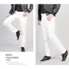 Pantalon homme TSINGYI printemps été Moto maigre élastique Faux cuir noir or blanc mince PU pantalon marque vêtements 230302