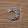 Keychains 12pcs Noorse Viking Pagan Wicca Raven Keychain Crescent Moon Witch Jewlry