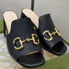 Luxury brand slippers summer all-match thick heel fashion sandals for women Retro embroidery double G designer casual high heels for women