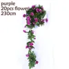 Flores decorativas Rose Vine videira artificial Flor Brunch Home Decoração Salão de seda pendurada Mariage Party Room Decor Indoor