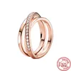 925 srebrne kobiety dopasowane pandora pierścień oryginalne pierścienie mody Crown Crown Pierścienie dla kobiet Rose Gold