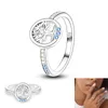925 سيلفر نساء FIT Pandora Ring الأصلي حلقات أزياء التاج القلب الزركون الهندسي القابل للتكديس حلقة الأفعى مجوهرات Bague