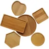 Maty stołowe 1PC DIY Bamboo Mosaic Domna mata ręcznie robione serce kwadratowy kubek drewniany taca dla dzieci
