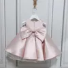 Robes de fille bébé espagnol Lolita princesse robe de bal arc sans manches perles conception anniversaire baptême fête filles robes pour Pâques Eid A2387 W0224