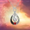 Pendentif Colliers Noir Et Blanc Ange Collier Pour Femmes Mode Rouge En Forme De Coeur Zircon 8 Mot Clavicule Chaîne Bijoux