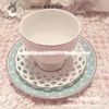 Cups Saucers Super Beautiful Pink Bow Shell Coffee Cup Small Ceramic Mug High-end And Saucer Set Afternoon Tea Household