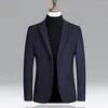 Men's Suits Suit Jacket Stylish Woolen Lapel Men Blazer Trendy Two Buttons Pockets For Business