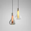 Pendelleuchten Nordic Minimalist Restaurant Kronleuchter Moderne einfache Bar Schlafzimmer Bett Licht Luxus Glas Dekoration Led Single Head