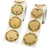 Gift Wrap 500 Pcs Kraft Paper Thank You Stickers Self-Adhesive Envelope Labels Dropship