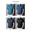 Heren t shirts casumanl merk mannen teers tops zomer zomerse mouw turn down kraag mode print losse slimme casual t-shirt kleding