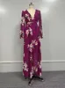 Casual Dresses Spring Autumn Floral Print Maxi Dress Sexy V Neck Long Sleeve Unique Loose Summer Boho Elegant Flowy Party