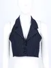 Kvinnors jacka s rand västar elegant ol Waistcoat kostym Vest Halter Neck V Neck Office Ladies Crop Tops Business Formal Work Wear Mujer 230303