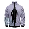 Hoodies Hoodies Sportswear Fashion 3D Hoodie Zipper Veste personnalisée Print Stand Collier Punk Style Horreur Streetwear Casual Full régulier