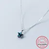 Collane con ciondolo Vero argento sterling 925 Moda romantica Mini Blue Star Collana per le donne Matrimonio San Valentino Gioielleria raffinata DB297