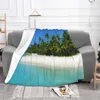 Couvertures Îles Couverture en Flanelle de Plage pour canapé-lit Super Douce et Confortable en Peluche Microfibre Moelleuse légère et Chaude 80 'x 60'