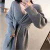 Casual Dresses Chic Autumn WomenCasual Dress 2023 Bodycon Sweater Ladies Long Sleeve Knitted Midi Vintage Oversize Knit Vestidos
