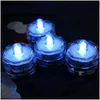 Night Lights Candle Light Lamps Led Submersible Waterproof Tea Battery Power Decoration Candles Party Christmas High Quality Dh7Xd