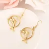 Necklace Earrings Set Fine Gold GF Round Cute Dolphin Pendant Necklaces And For Women/Girls Papua Guinea Jewelry Wedding Brida Party Gift