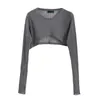 Women's Sweaters Hollow Out Cropped Sweater Women Short Tops Knitwear Solid Slim Fit Vest 2023 Summer Thin Long Sleeve Clothing