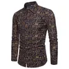 Men's Tracksuits 2023 Cotton Full Length Gold Pattern Printed Casual Shirts Suits Slim Fit 5XL Arrival Chinese Style Set Shirt Pants