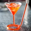 Wine Glasses Fashion Creative Screw Spiral Straw Molecular Cocktail Glass Bar Party Transparent Martini Champagne