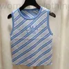 Designer Mulheres Tanques de malha Tops Crop Crop Crop Top Summer Summer Sexy mangas Camis Camis Bow Pearl Brand Striped Vest 5a Women Clothing Album Jdym