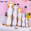 Plush Dolls 130cm Cute Soft Long Cat Pillow Toys Stuffed Pause Office Nap Bed Sleep Home Decor Gift Doll for Kids Girl 230303