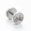 Boucles d'oreilles Jisensp 1PC moto pour femmes Original Style Vintage Punk géométrique rond faux bouchon