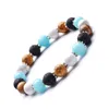 8mm Colorful Natural Stone Handmade Beaded Strands Charm Bracelets Elastic Jewelry For Women Men Lover