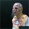 Máscaras de festa Halloween Prop Walking Dead LaTex Mask FL Head Horror Zombie Decoração AN88 T200703 Drop Delivery Home Garden F Dh6xc