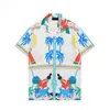 1 Casablanc-s 22ss designer shirts Masao San print mens casual shirt womens loose silk shirt short sleeves luxury t-shirt high quality teesQ43