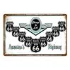 Vintage Rota 66 Sinais de lata de metal American Road Car Motorcicles Placa Poster Retro Pub Bar Club Clube Decoração de Garagem Decoração Personalizada Tamanho 30x20cm W02