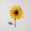 Decorative Flowers 5-6cm/12pcs Sunflower With Branch Embossing Plant Specimen Glue Dropping Mobile Phone Case Tiny Dry Flower Artificial