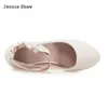 Dress Shoes Princess Girl High Heels Pink White Bow Cute Women Wedding Sys-1679