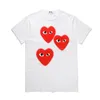 Designer TEE Herren T-Shirts COM Des GARCONS SHIRT Unisex bedrucktes T-Shirt Kurzarm Red Hearts T-Shirts Weiß