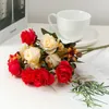 Dekorative Blumen 5 Bouquet Künstliche zweifarbige Rose Hochzeitsdekoration Fake Flower Wohnaccessoires Geschenk für Liebhaber