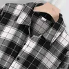 Men's Hoodies 2023 Causal Plaid Long Sleeve Slim Fit Turn-Down Collar Shirt Top Blouse Camisas De Hombre
